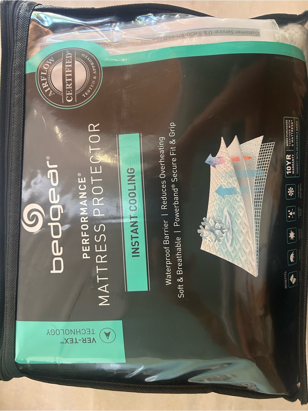 Bedgear Performance Instant Cooling Mattress Protector - white
